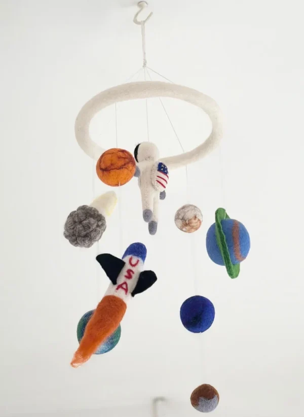 Needle Felted Astronaut Mobile