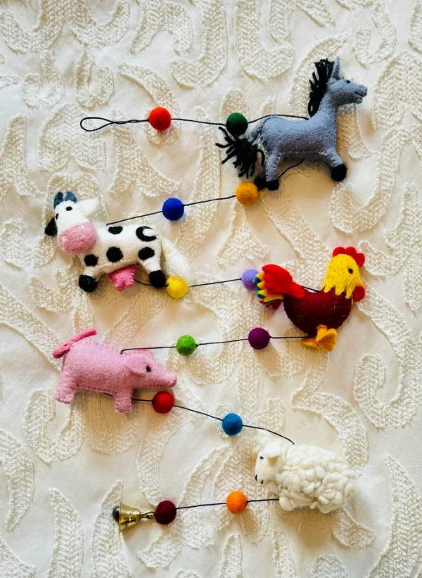 Felt Farming Animal Garland