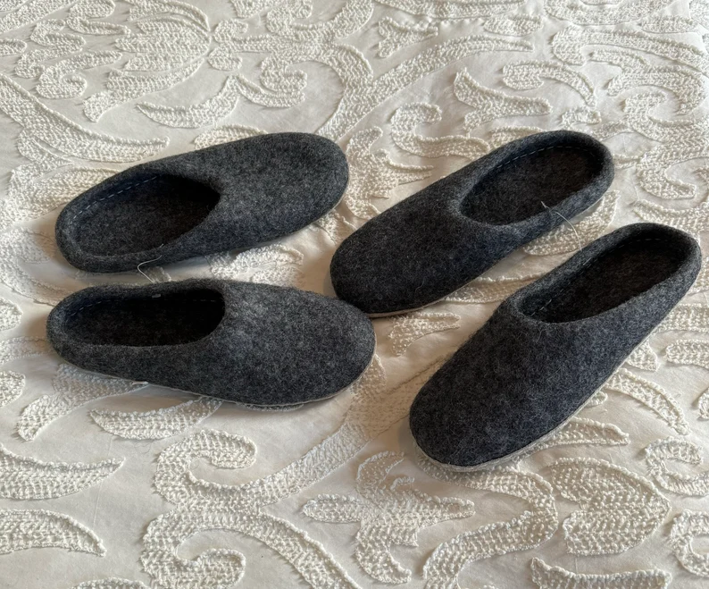 Felt Slipper | Handmade Felt Slipper | Natural Wool Felt Slippers | Fair Trade wool Felt Slipper | Indoor Felt Shoes | Felted Wool Slippers - Image 6