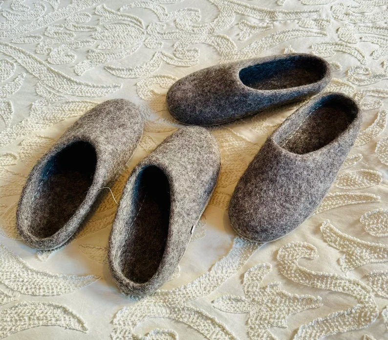 Felt Slipper | Handmade Felt Slipper | Natural Wool Felt Slippers | Fair Trade wool Felt Slipper | Indoor Felt Shoes | Felted Wool Slippers - Image 4
