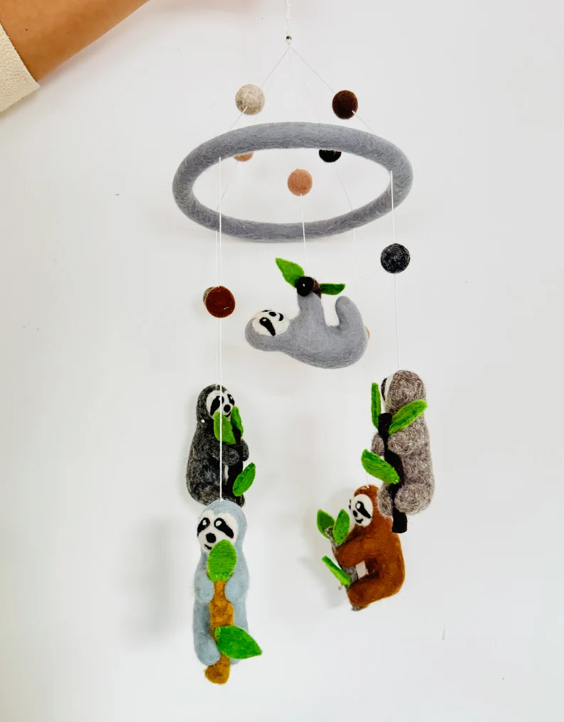 Felt Baby Sloth Mobile