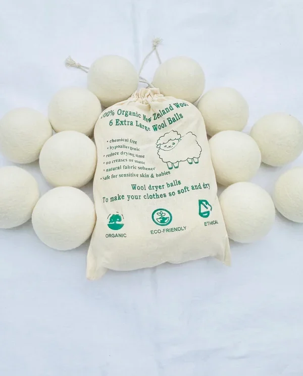 Natural 100% Wool 6 Large Dryer Ball