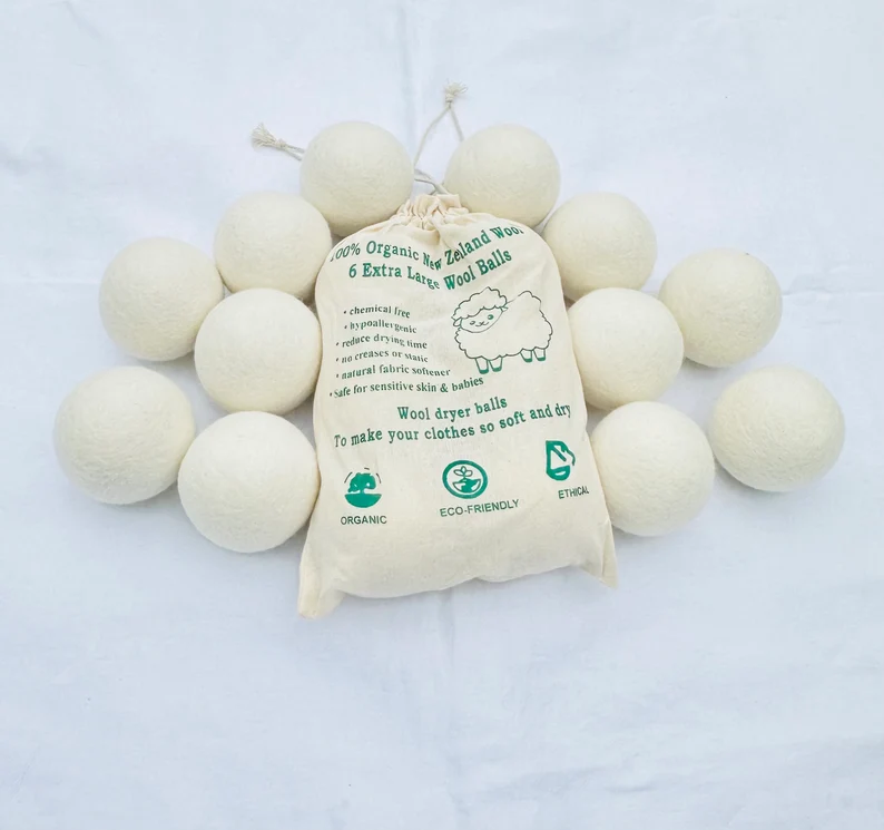 Natural 100% Wool 6 Large Dryer Ball