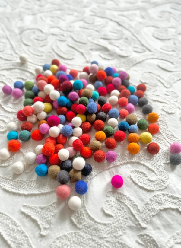 2 Cm Felt Ball Multi Colored Wool Pom Pom Ball