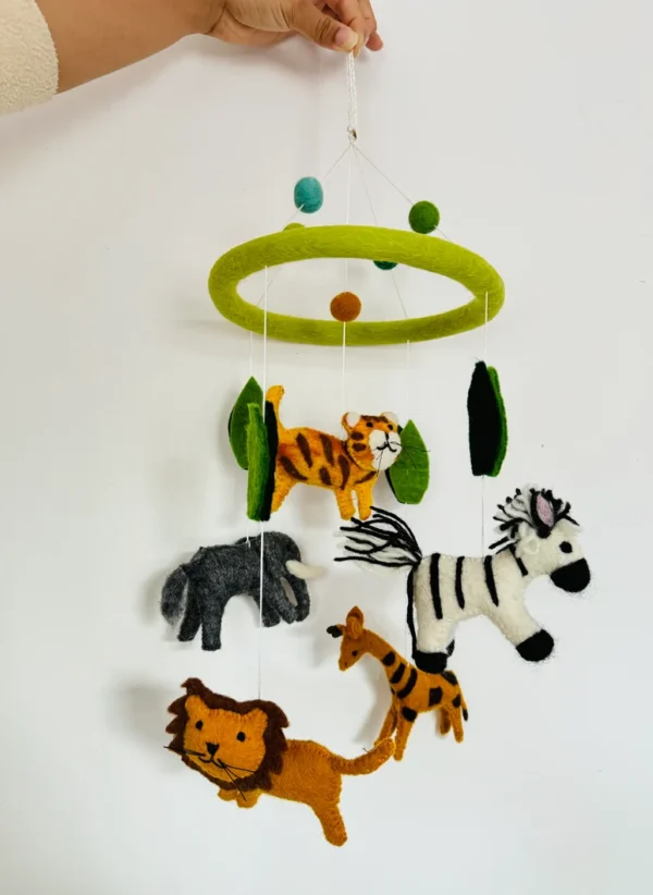 Needle Felt Baby Safari Mobile