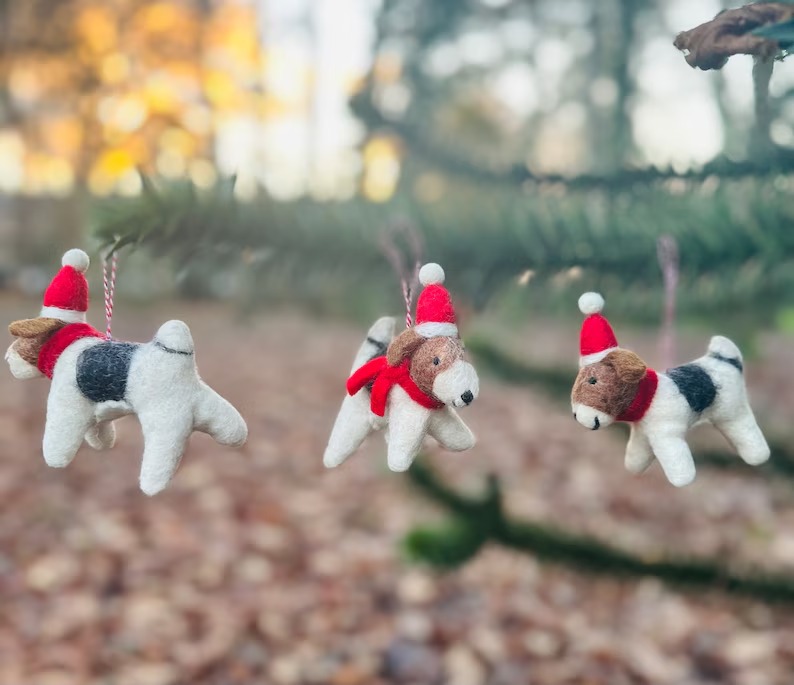 Felt Beagle Dog Christmas Ornaments