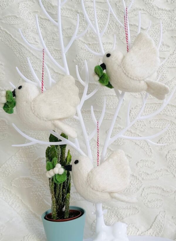 Felt Dove Bird ornament