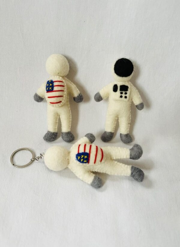 Needle Felted Astronaut Keychain