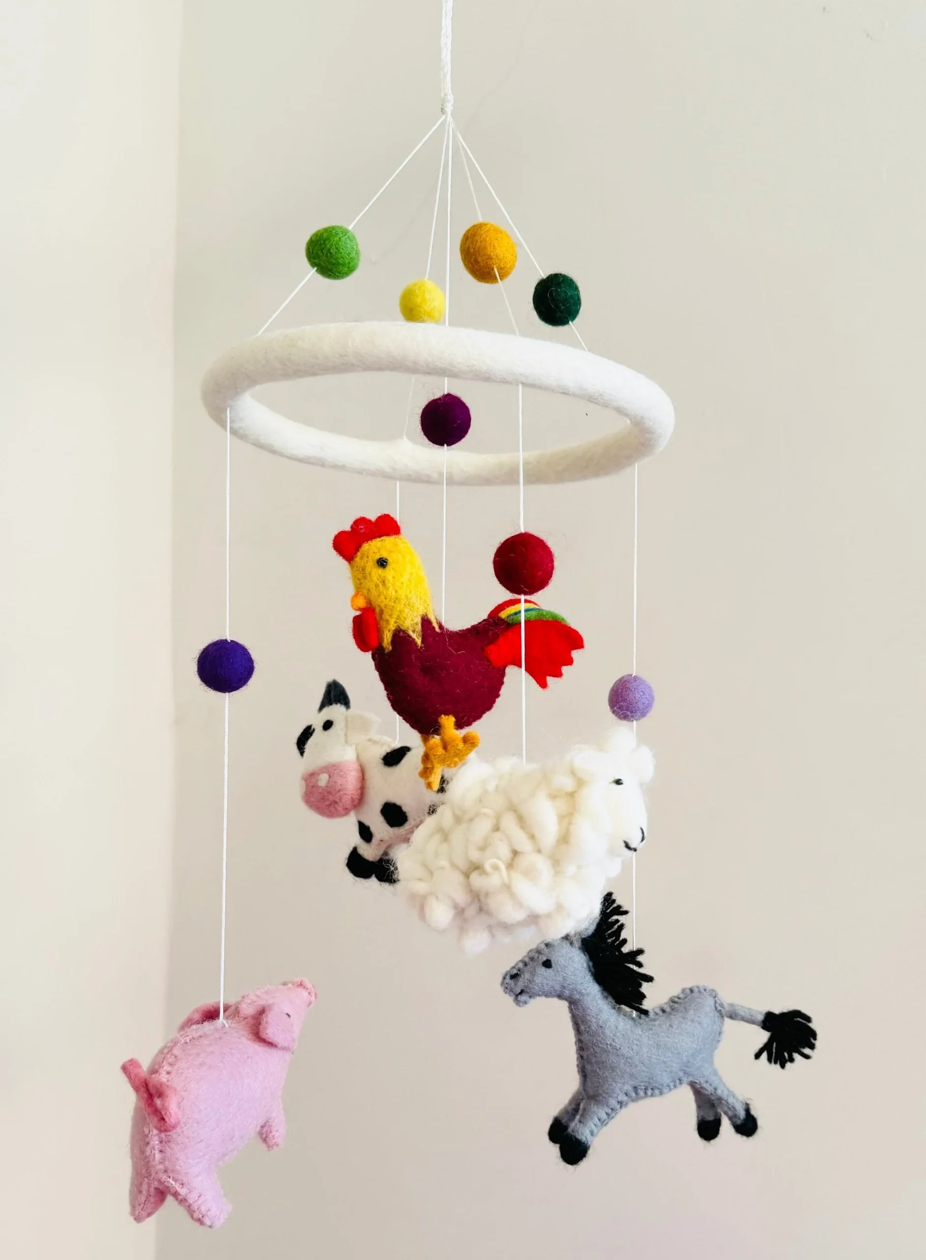 Felt Farming Animal Mobile