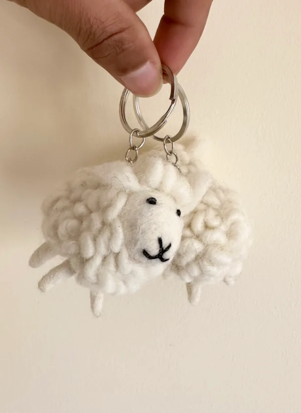 Needle felted sheep Keychain