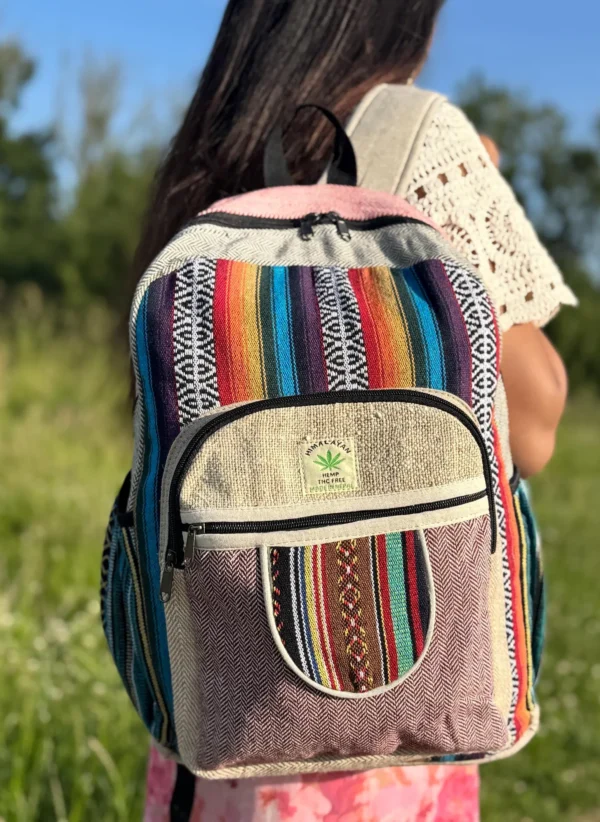 Handmade Himalayan Hemp Backpack: Organic Cotton Rucksack