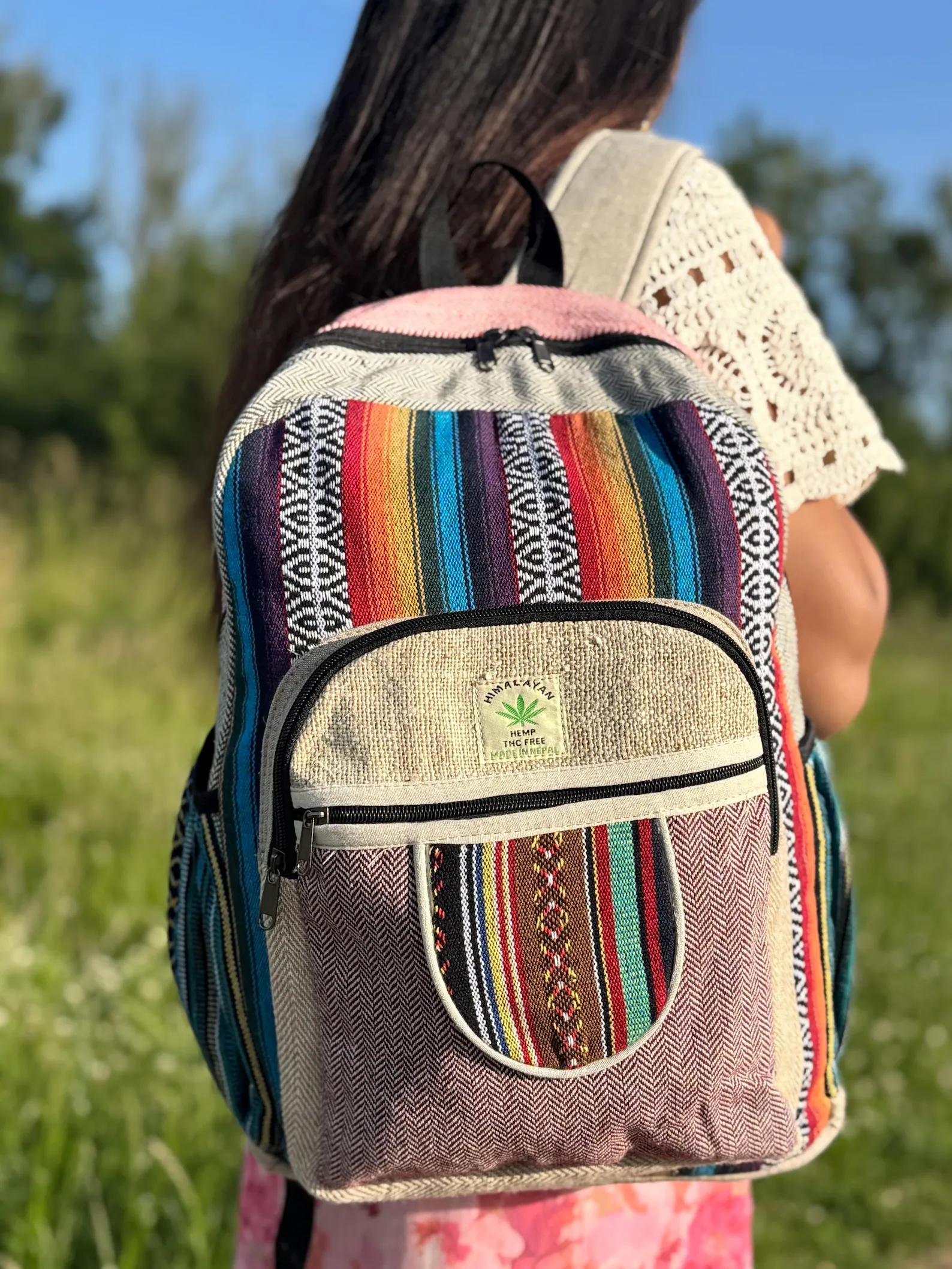 Handmade Himalayan Hemp Backpack: Organic Cotton Rucksack