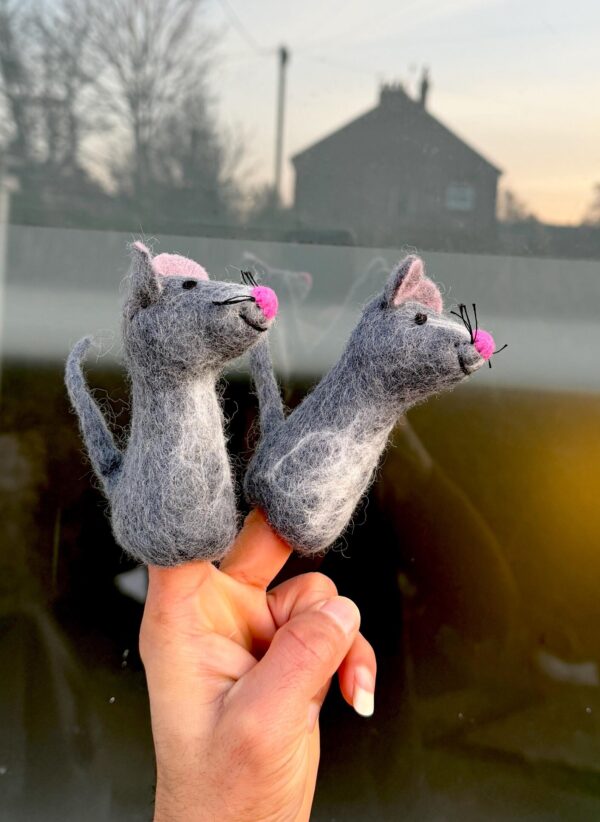 Handmade Wool Felt Mouse Finger Puppet | Fair Trade Toy