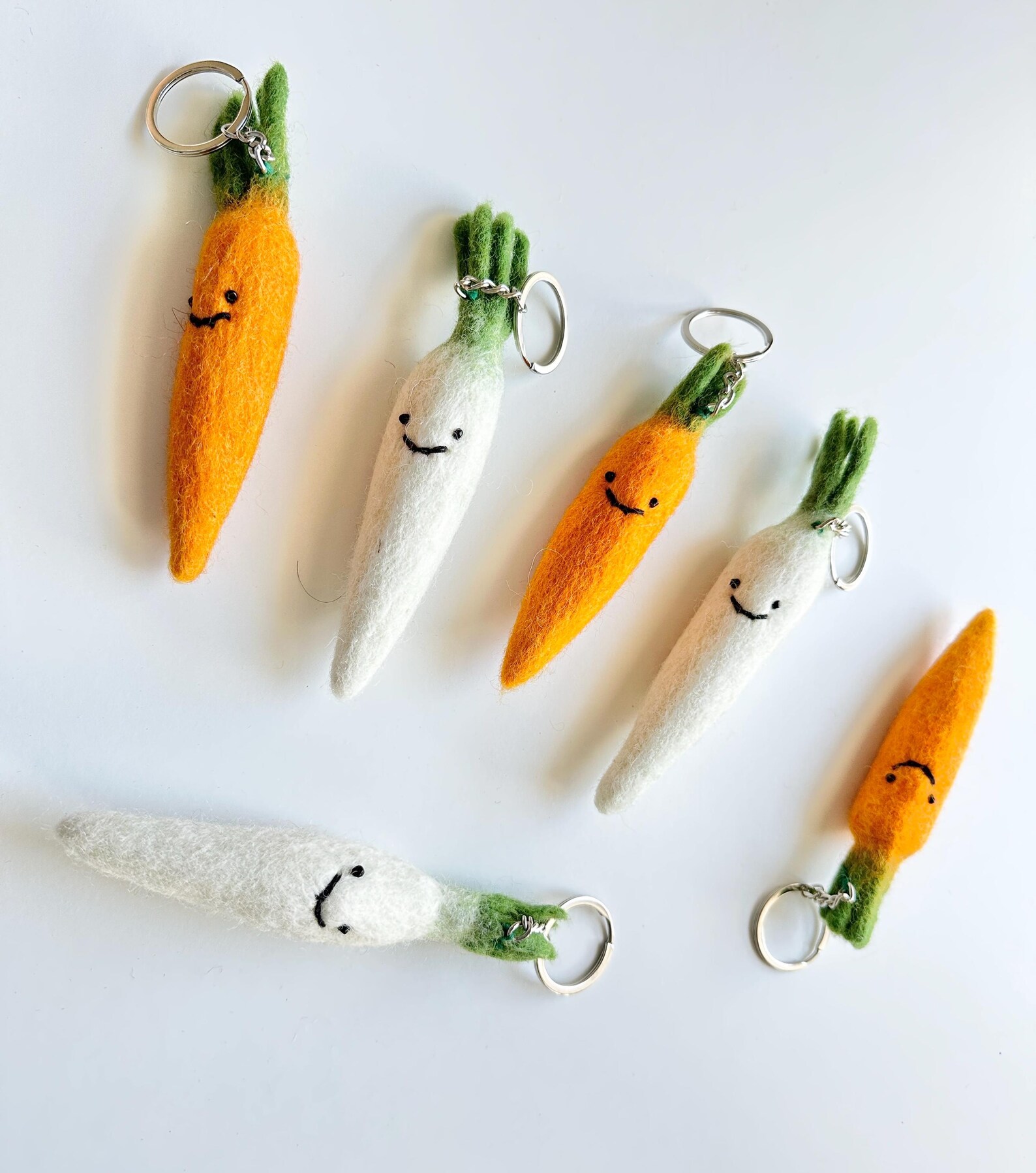 Felt Carrot Keychain: Handmade Wool Ornament, Easter Gift