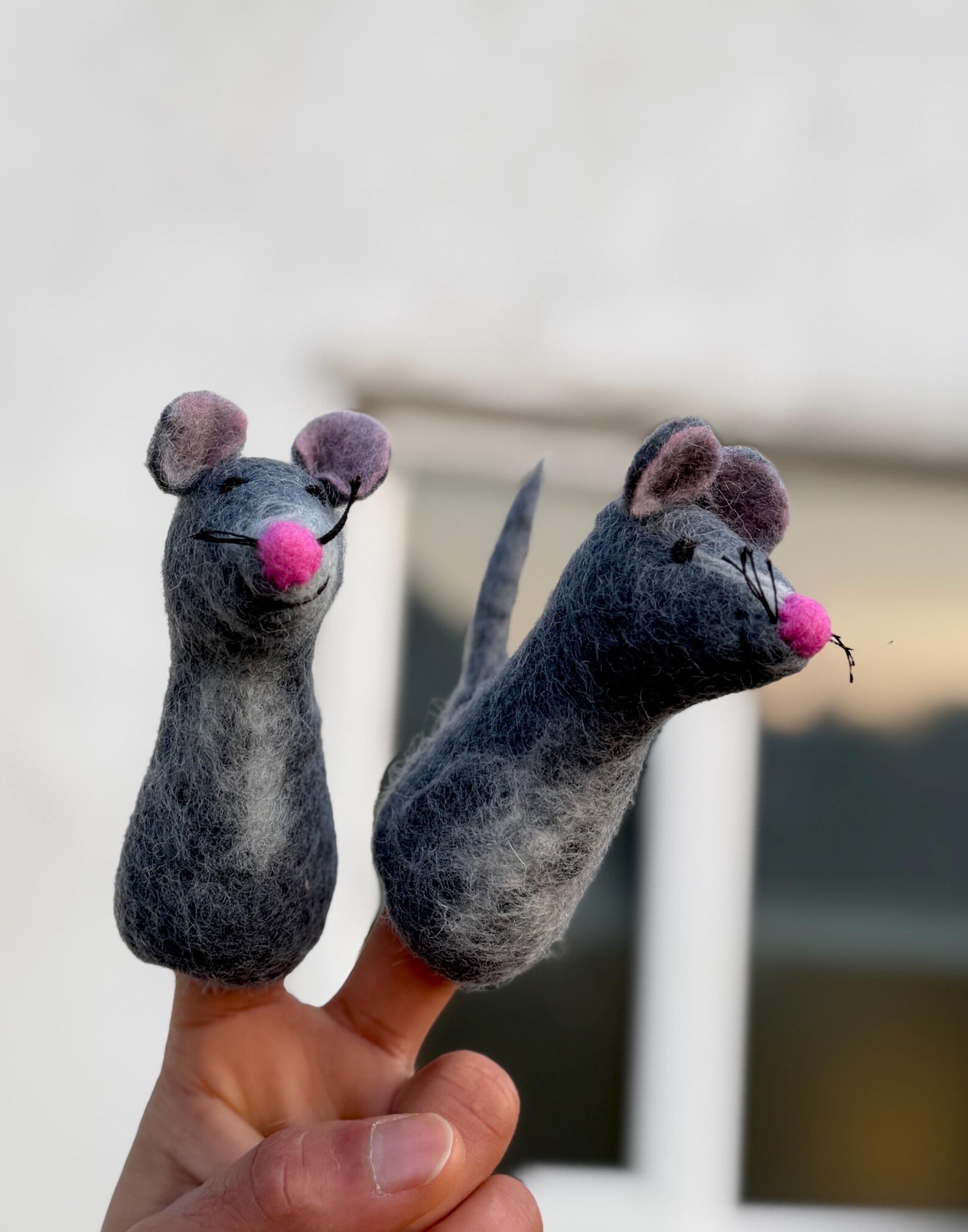 Handmade Wool Felt Mouse Finger Puppet | Fair Trade Toy - Image 5
