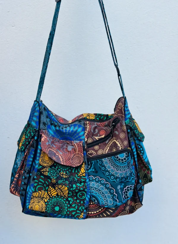 Boho Embroidered Cotton Crossbody Bag: Handmade Himalayan Messenger