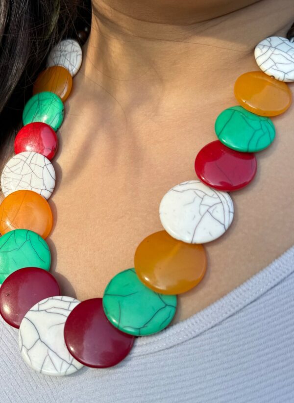 Handmade Fairtrade Resin Bead Necklace: Colorful Statement Jewelry