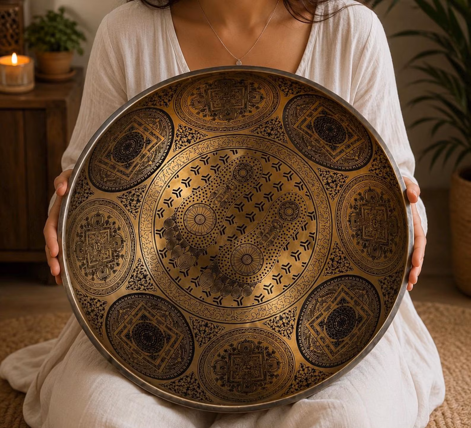 Extra Large Buddha Feet Tibetan Singing Bowl | Seven Metal Sound Healing Meditation Bowl