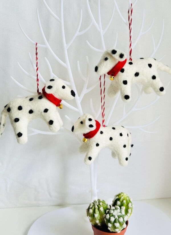 Felt Dalmatian Dog Christmas Ornament