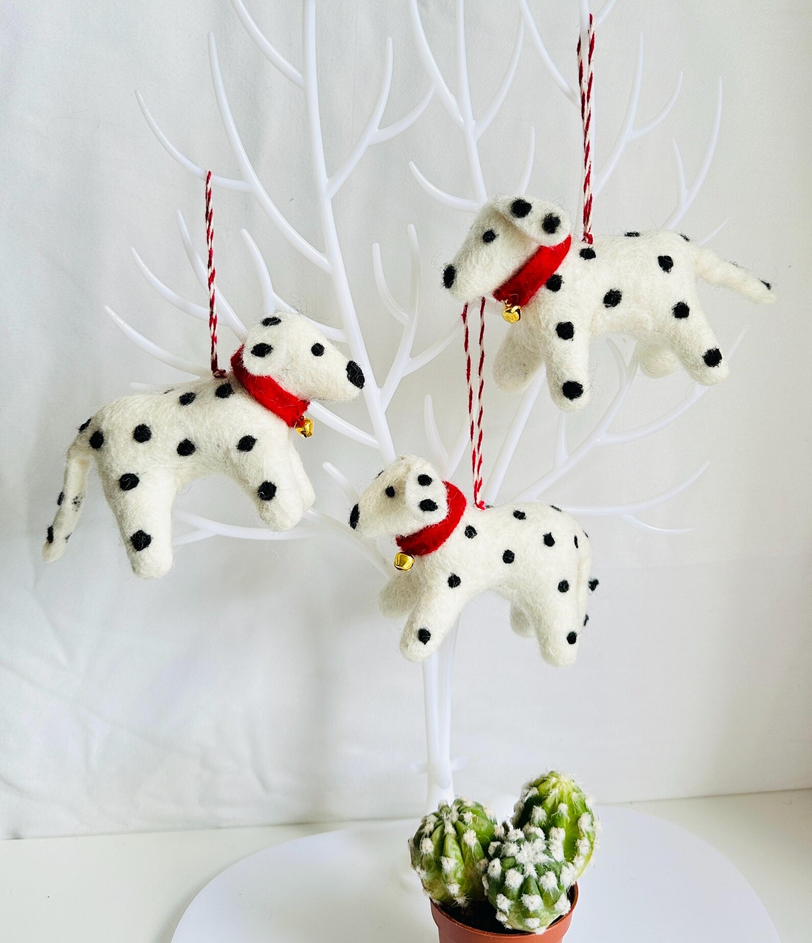 Felt Dalmatian Dog Christmas Ornament