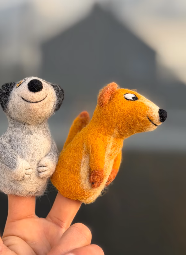 Handmade Felt Meerkat Finger Puppet | Fair Trade Toy