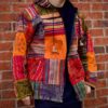 Handmade Fleece Lined Patchwork Hoodie: Gheri Cotton Winter Jacket