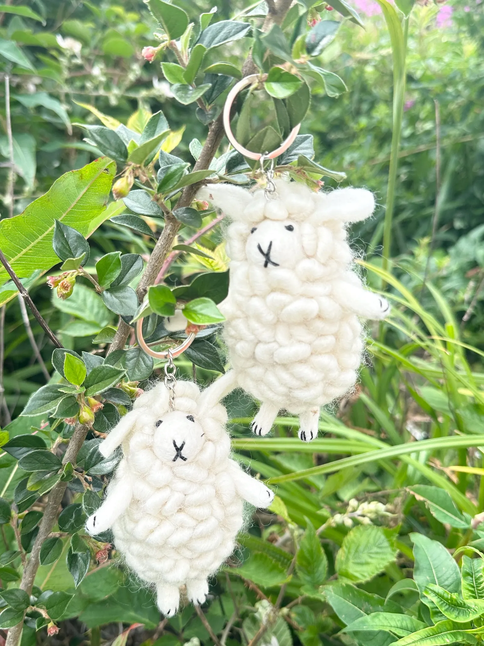 Needle Felted Sheep Keychain: Fair Trade Wool Ornament - Image 4