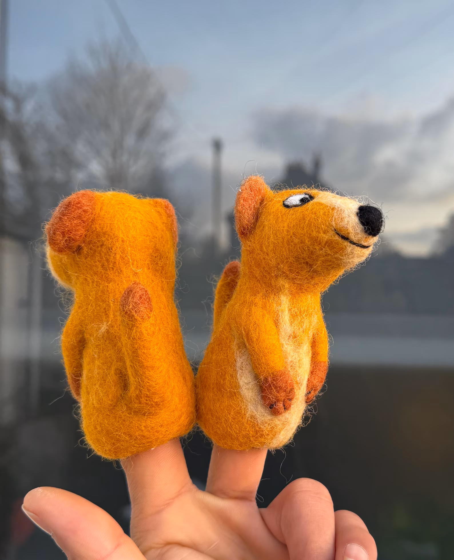 Handmade Felt Meerkat Finger Puppet | Fair Trade Toy - Image 2