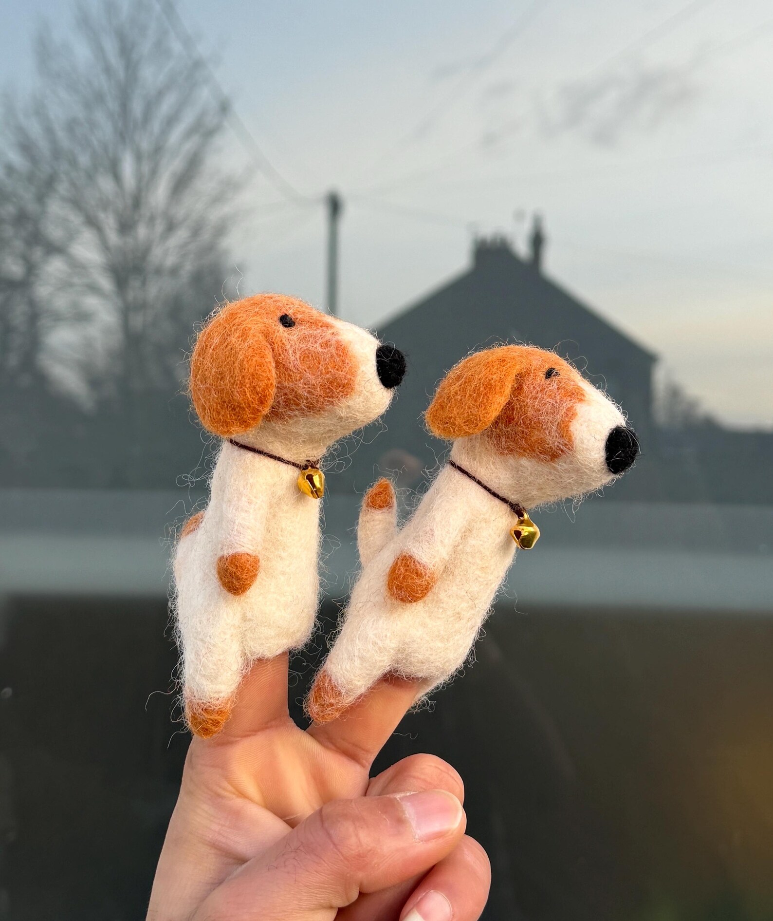 Needle Felt Dog Finger Puppet | Handmade Wool Storytelling Toy - Image 3