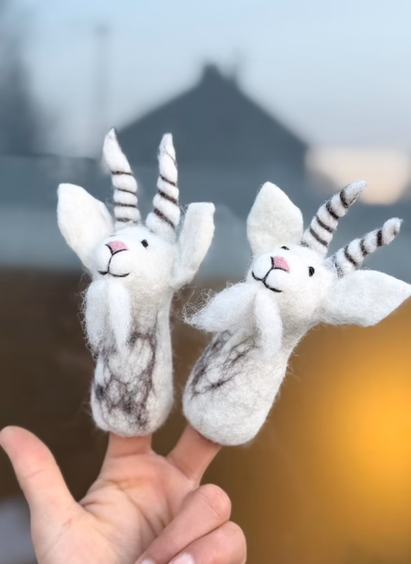 Handmade Felt Goat Finger Puppet | Fair Trade Toy