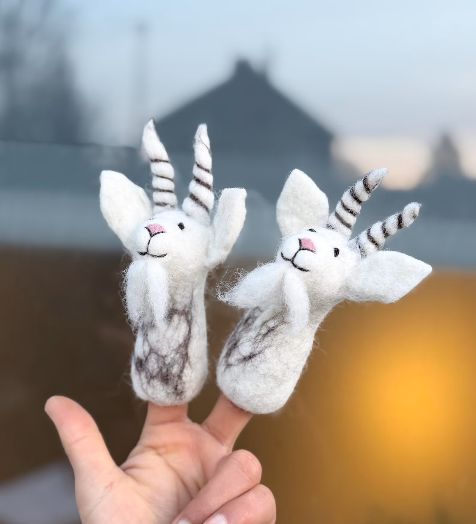 Handmade Felt Goat Finger Puppet | Fair Trade Toy