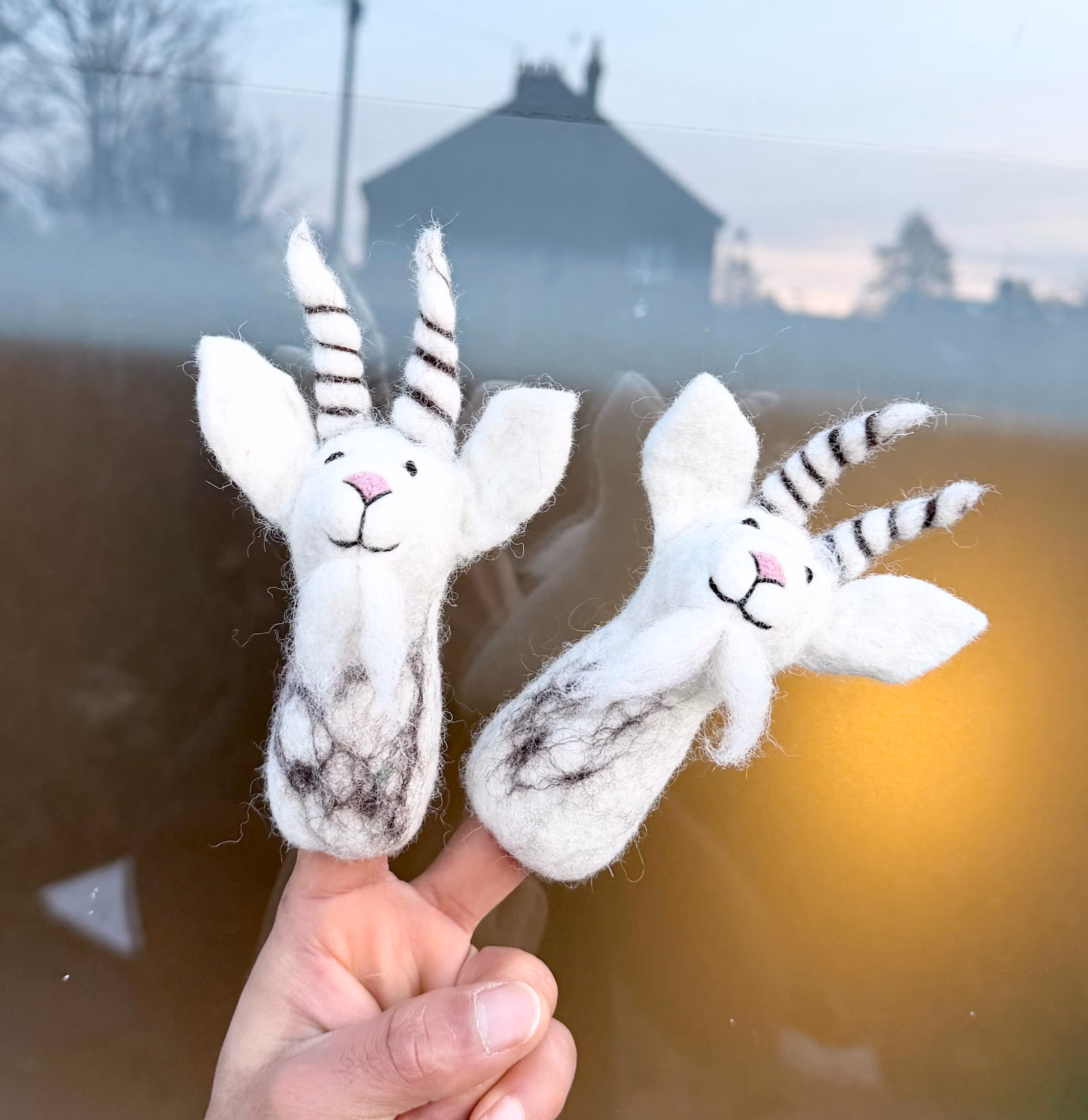 Handmade Felt Goat Finger Puppet | Fair Trade Toy - Image 4