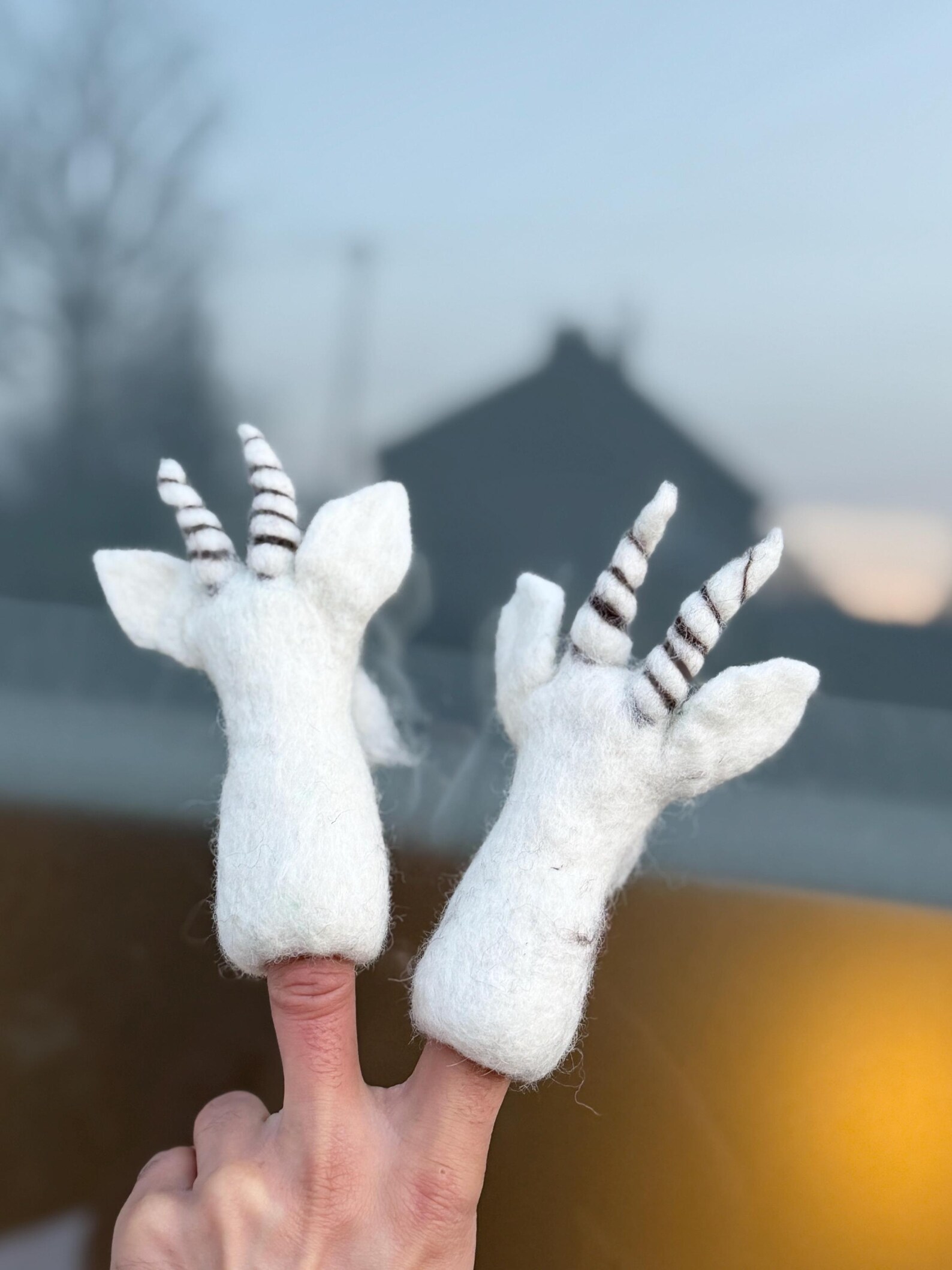 Handmade Felt Goat Finger Puppet | Fair Trade Toy - Image 3