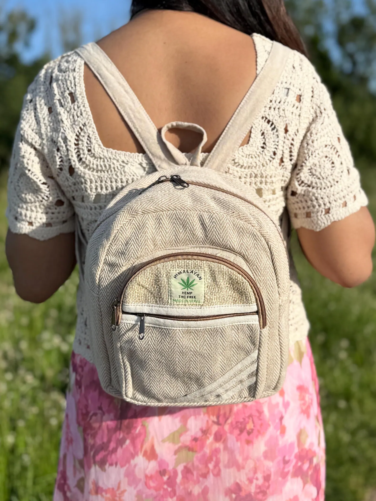 Hemp Mini Backpack: Fair Trade Himalayan Shoulder Bag