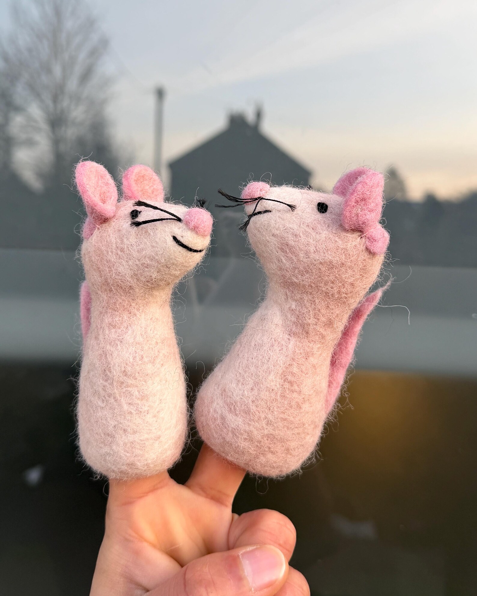 Handmade Felt Mouse Finger Puppet | Fair Trade Toy - Image 6