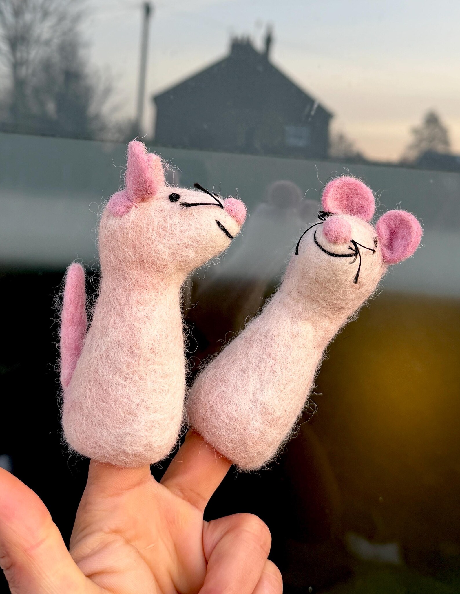 Handmade Felt Mouse Finger Puppet | Fair Trade Toy - Image 5