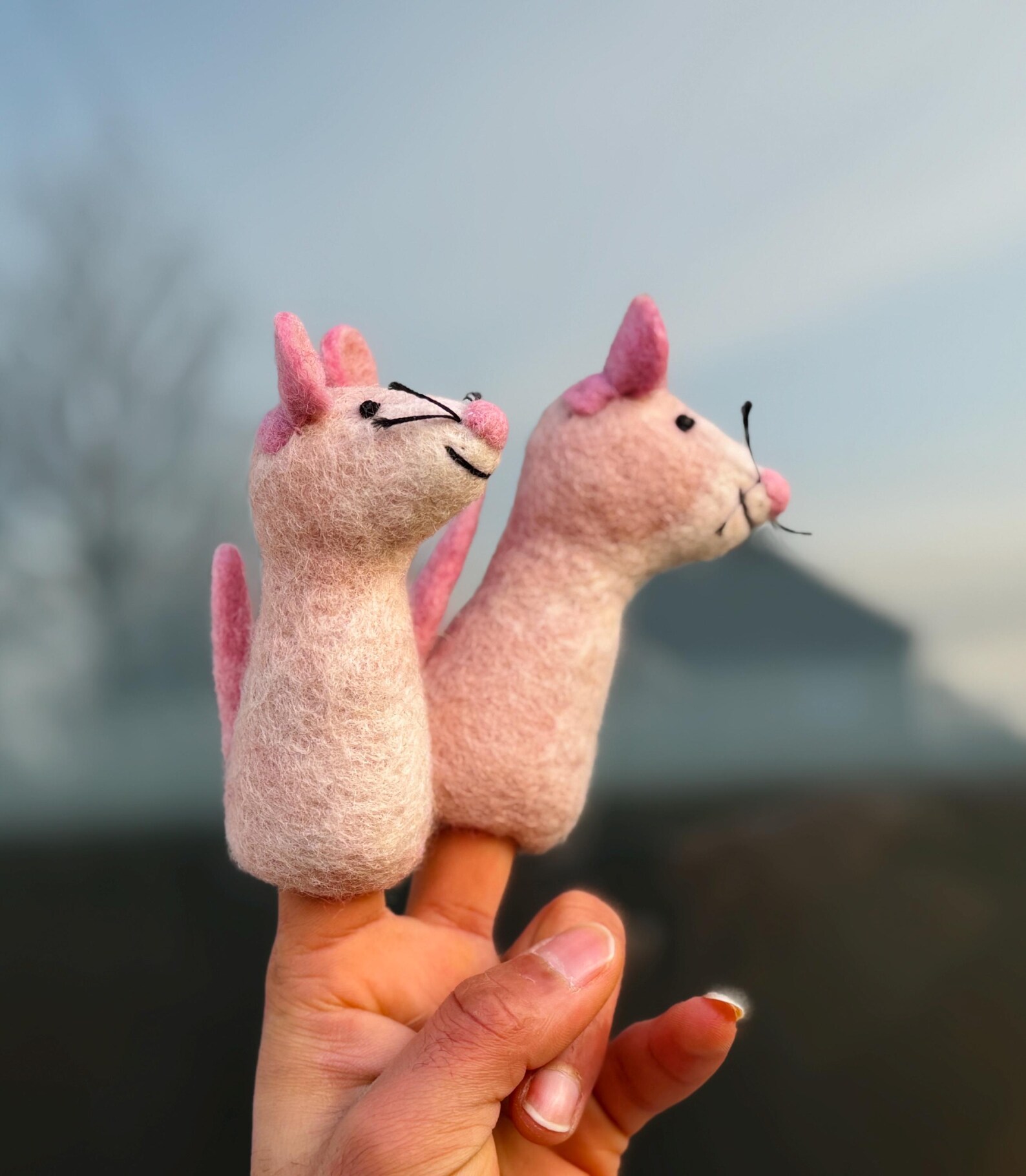 Handmade Felt Mouse Finger Puppet | Fair Trade Toy - Image 4