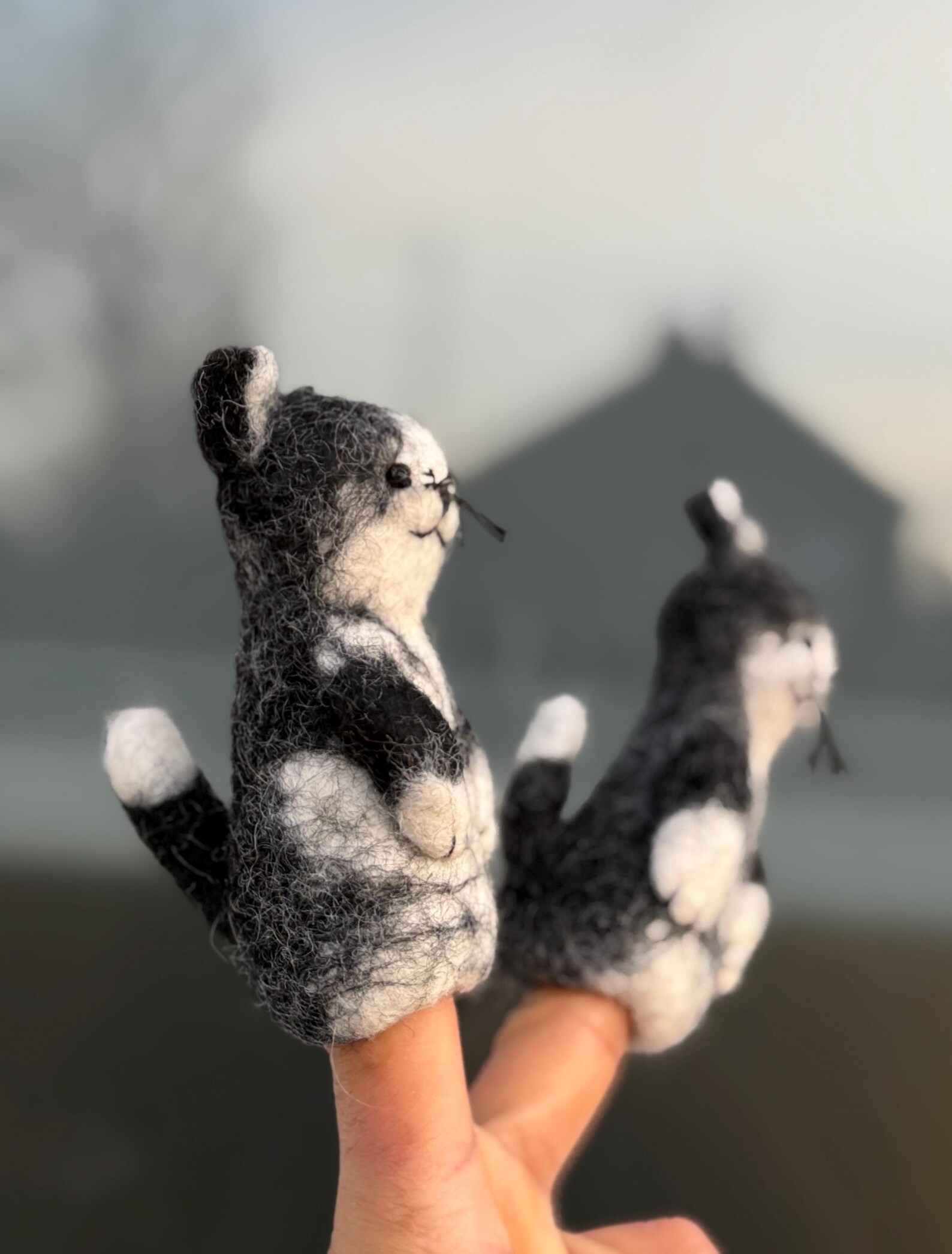Handmade Felt Cat Finger Puppet | Storytelling Toy - Image 4