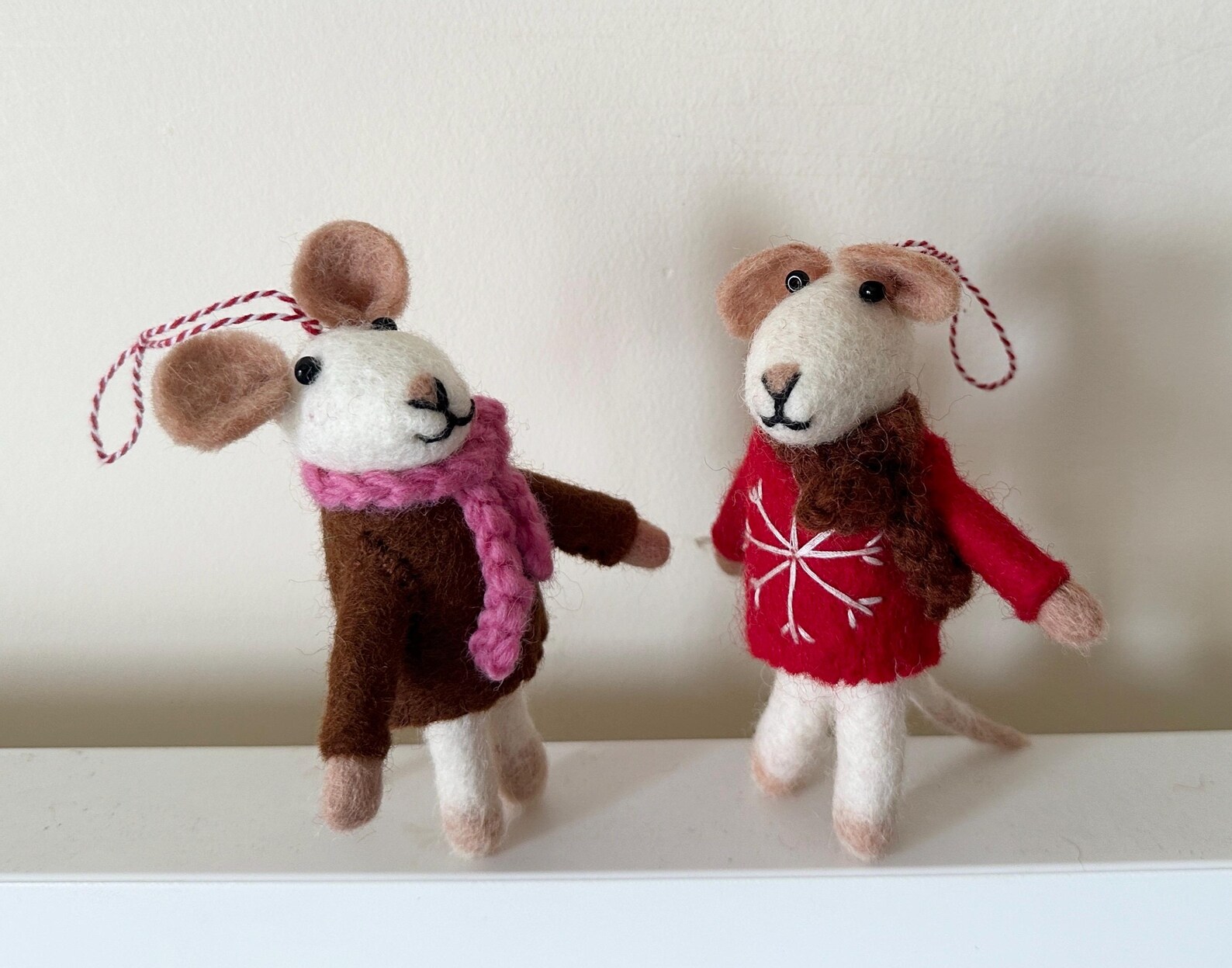Needle Felted Christmas Mice Ornaments - Image 5
