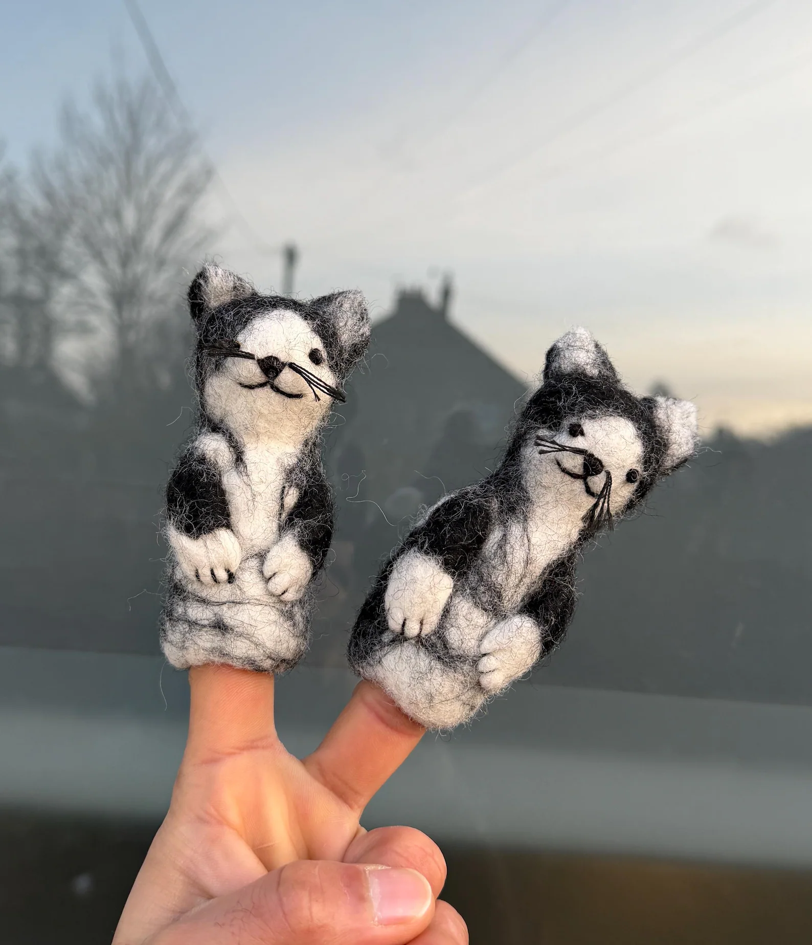 Handmade Felt Cat Finger Puppet | Storytelling Toy - Image 3