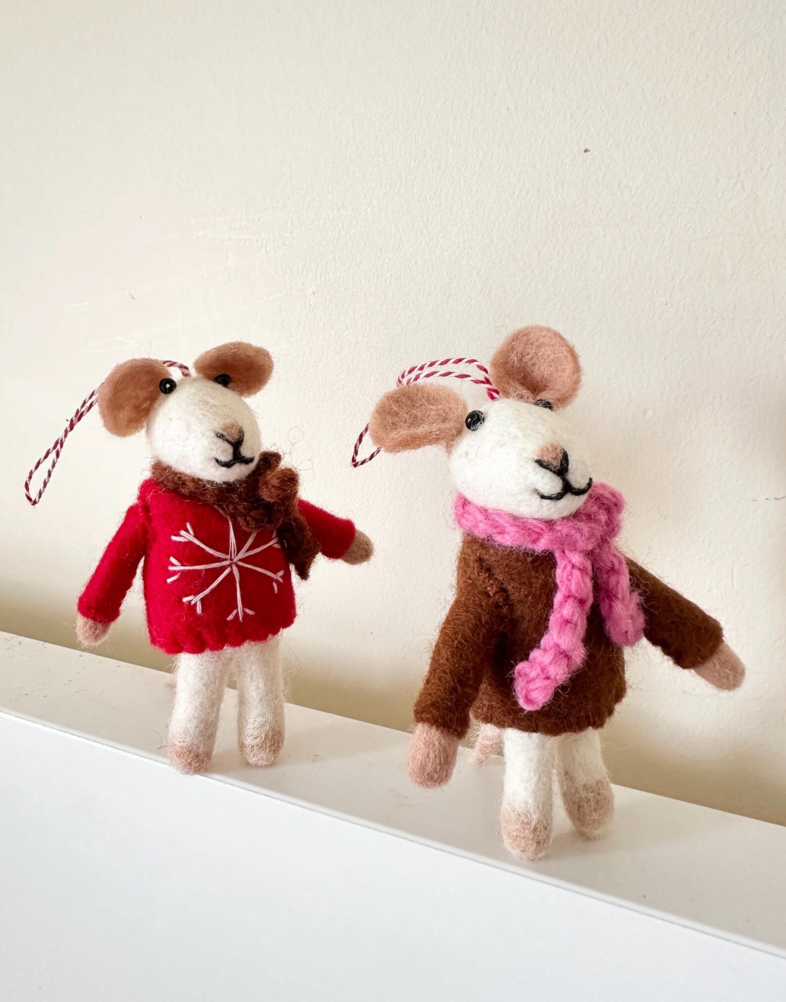 Needle Felted Christmas Mice Ornaments - Image 7