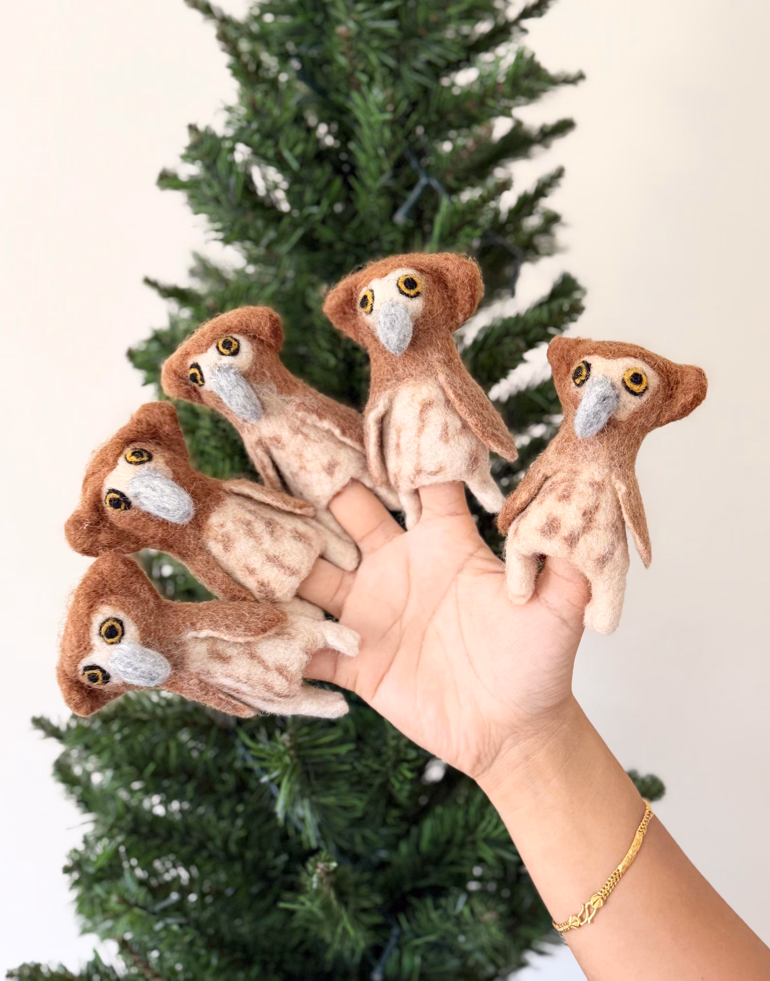 Needle Felt Owl Finger Puppet | Fair Trade New Zealand Wool