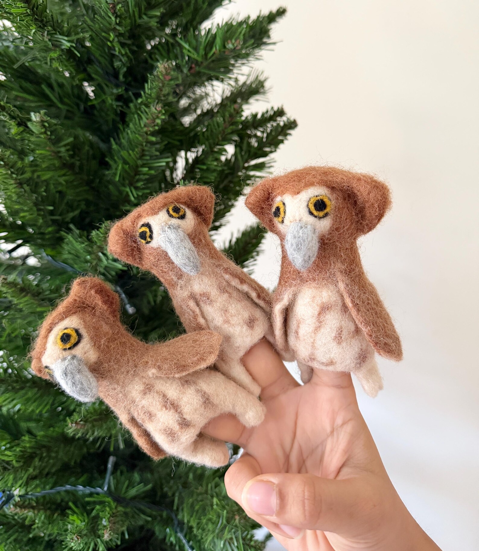 Needle Felt Owl Finger Puppet | Fair Trade New Zealand Wool - Image 5