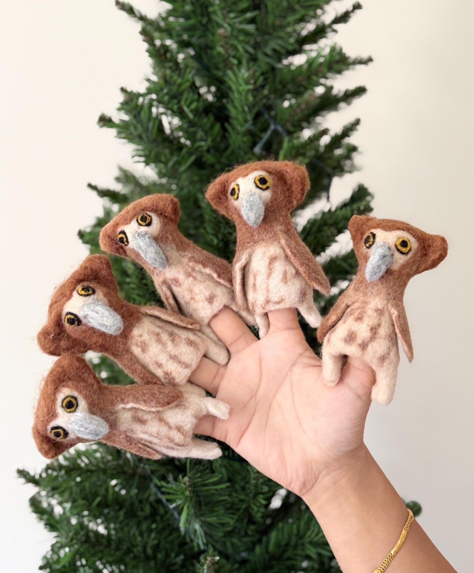 Needle Felt Owl Finger Puppet | Fair Trade New Zealand Wool - Image 4