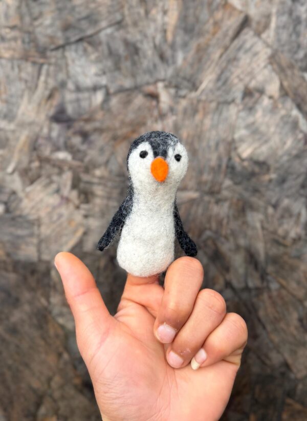Handmade Felt Penguin Finger Puppet | Fair Trade Toy