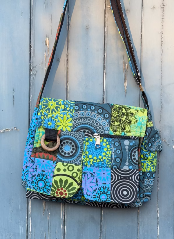 Boho Embroidered Cotton Crossbody Bag: Handmade Himalayan patchwork Messenger bag