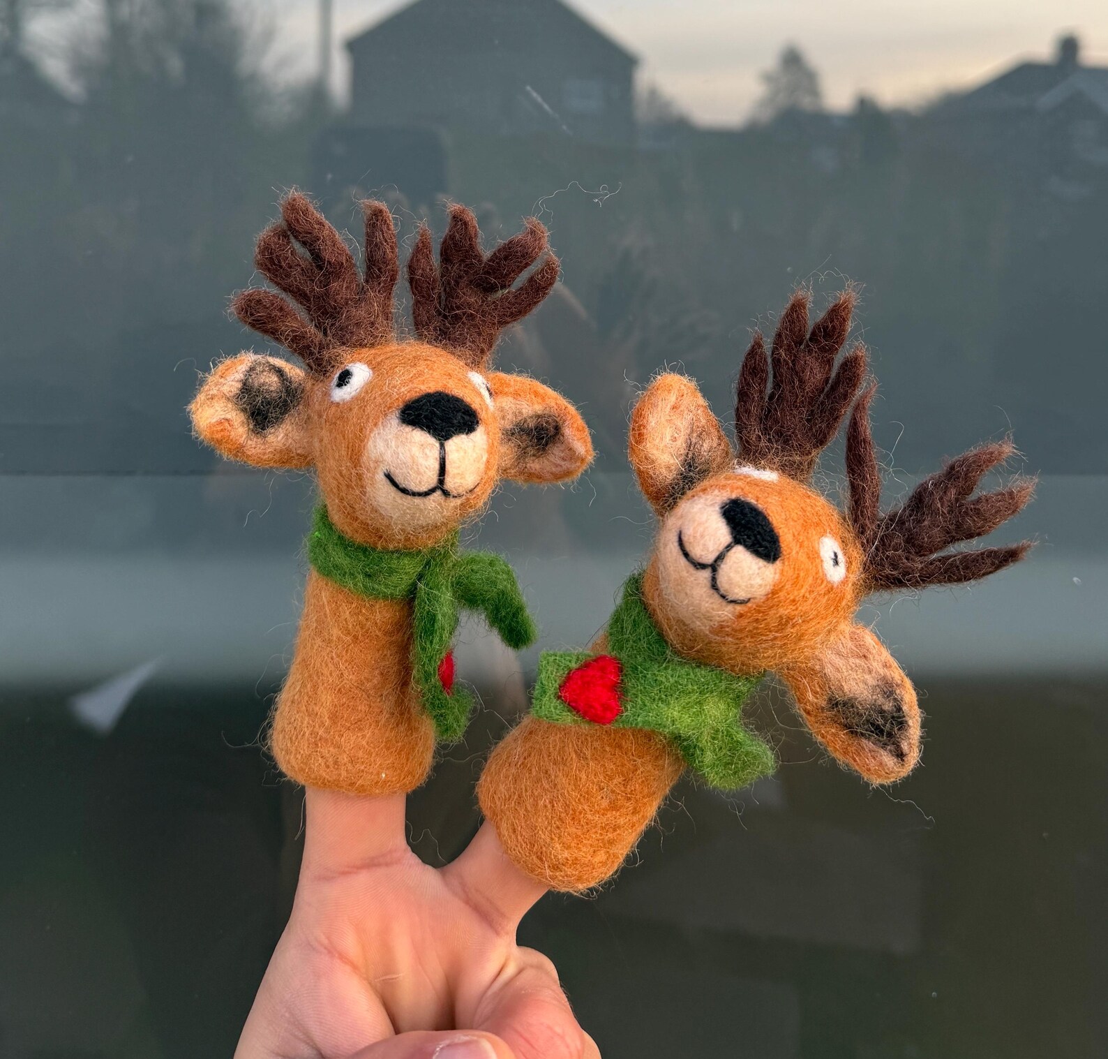 Handmade Felt Reindeer Finger Puppet | Fair Trade Wool Toy - Image 5
