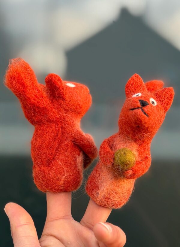 Handmade Felt Squirrel Finger Puppet | Fair Trade Toy