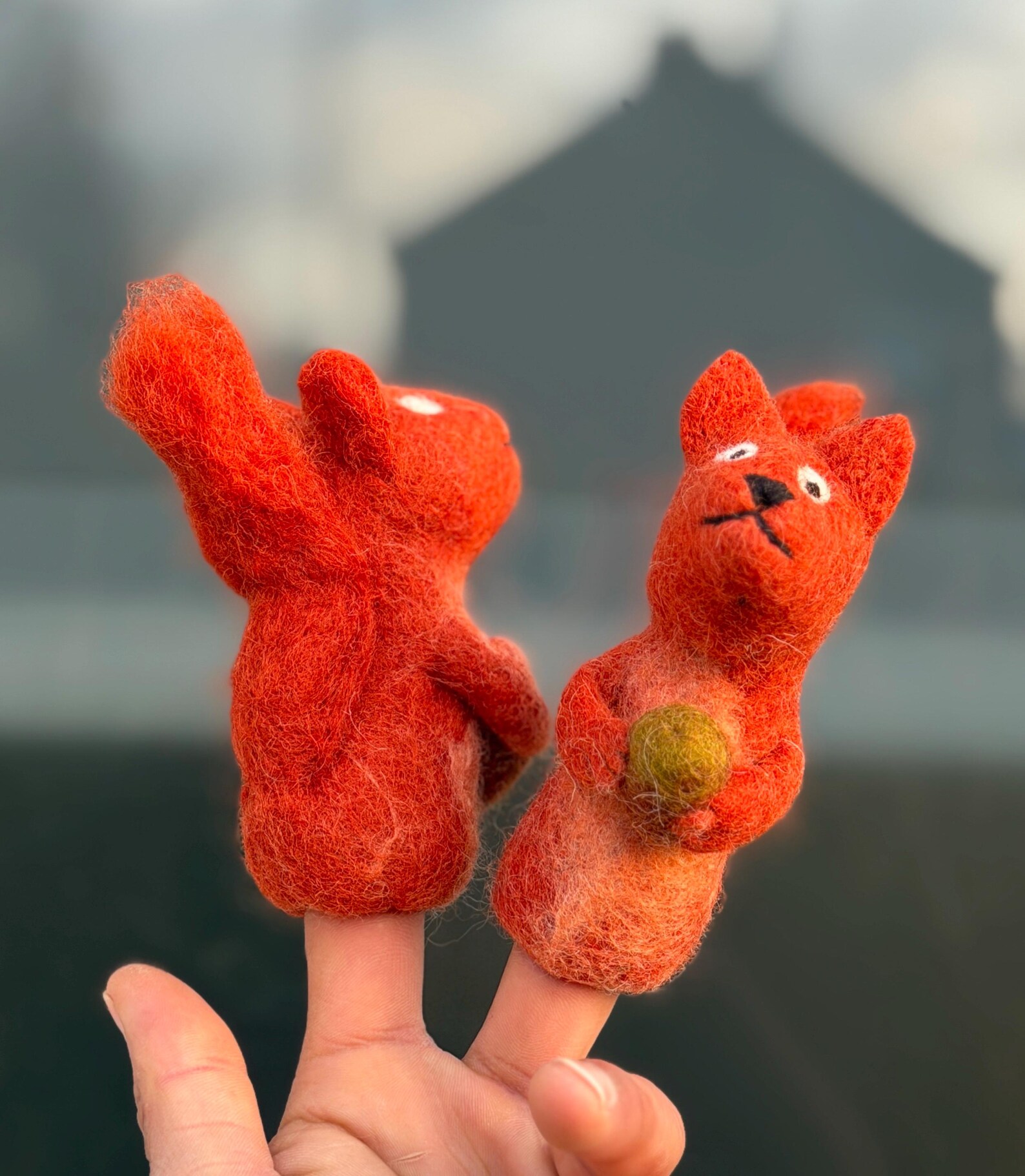 Handmade Felt Squirrel Finger Puppet | Fair Trade Toy