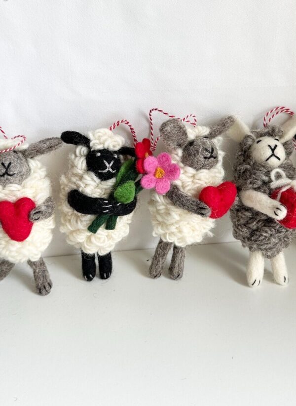 Handmade Felt Sheep Ornament: